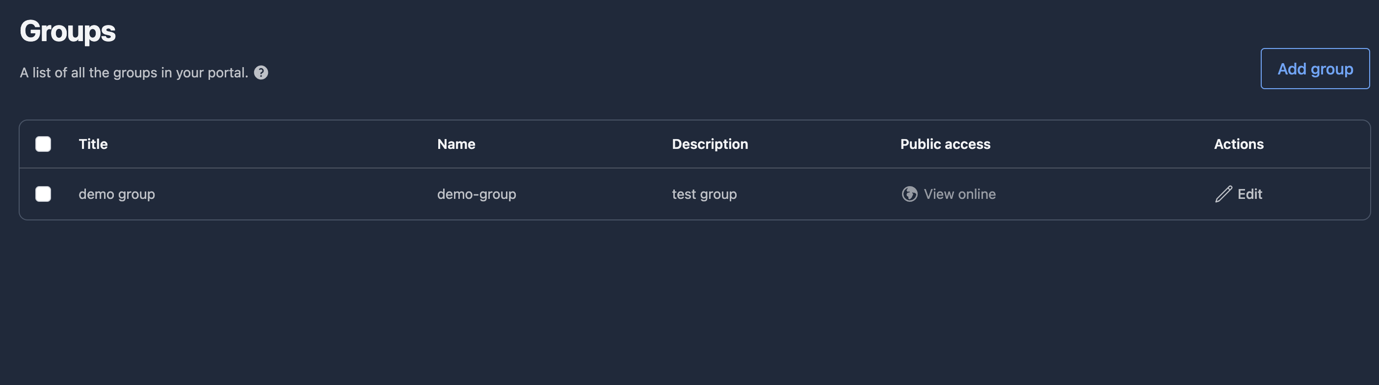 placeholder: create group form