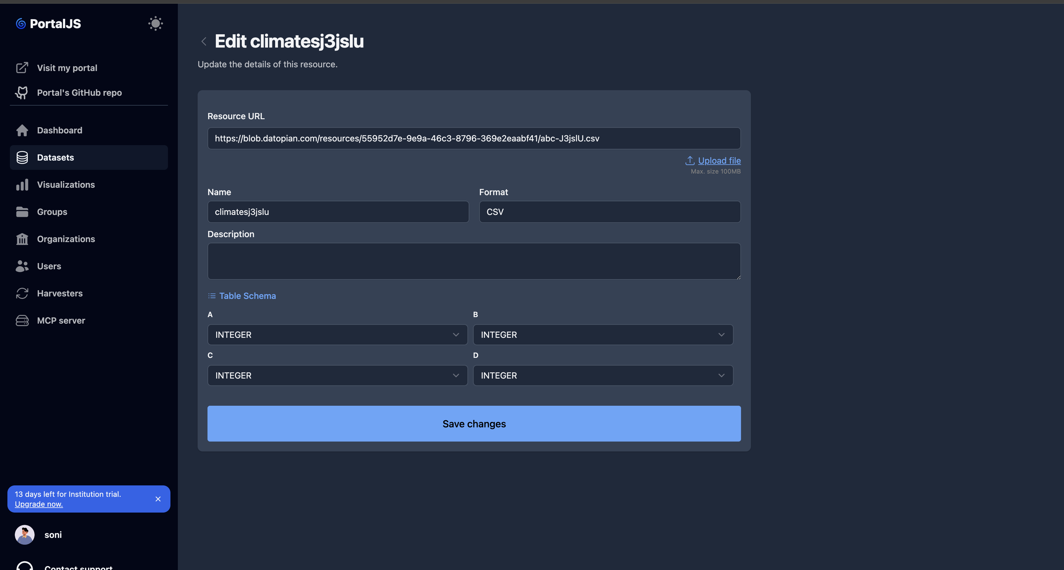placeholder: edit resource form