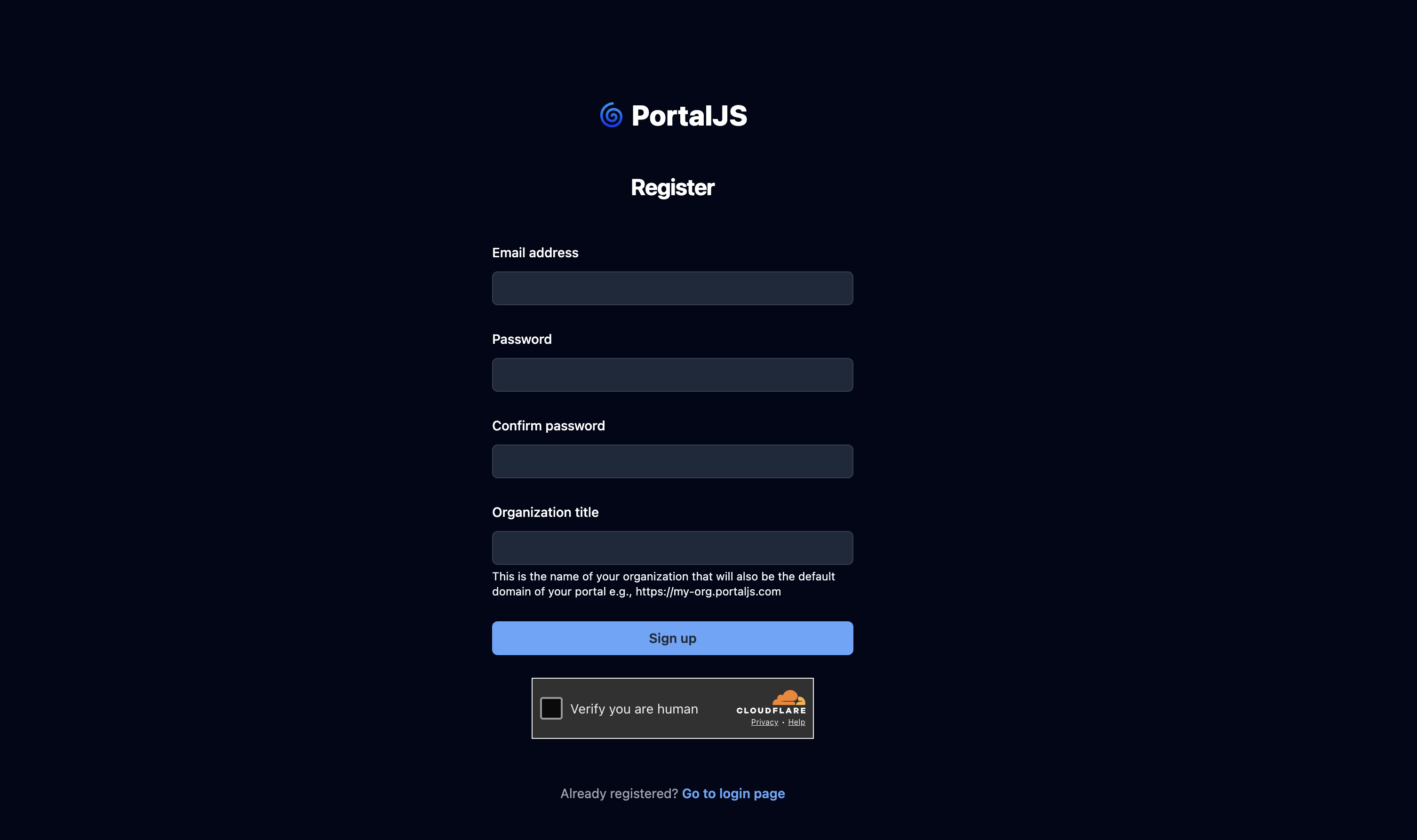 placeholder: sign-up page